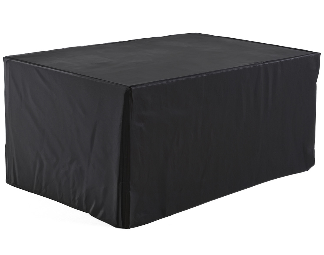 Salon de jardin encastrable en résine tressée beige 10 places coussins beige avec housse de protection Fira