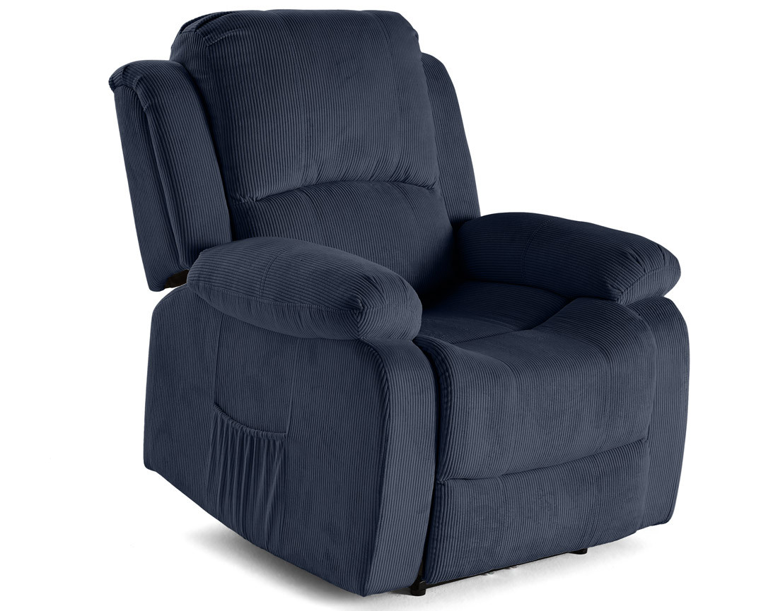 Fauteuil relax électrique en velours côtelé Armand