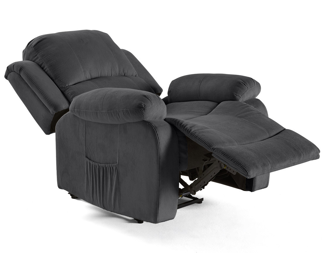 Fauteuil relax électrique en velours côtelé Armand