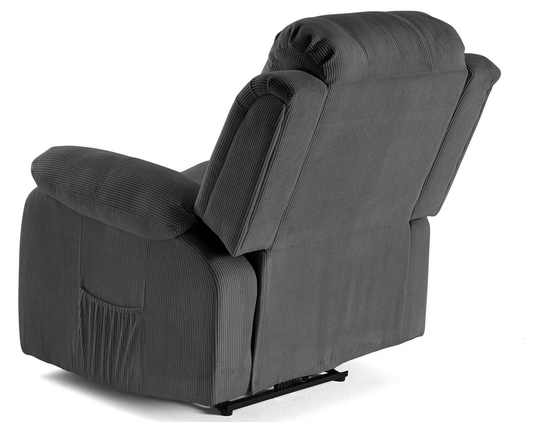 Fauteuil relax électrique en velours côtelé Armand