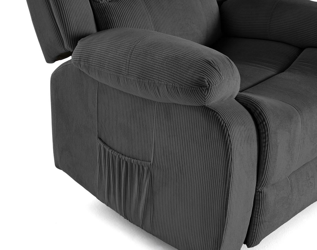 Fauteuil relax électrique en velours côtelé Armand