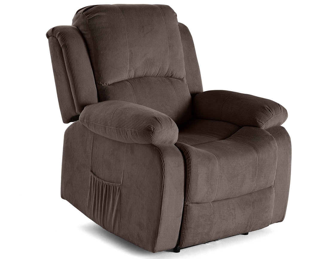 Fauteuil relax électrique en velours côtelé Armand