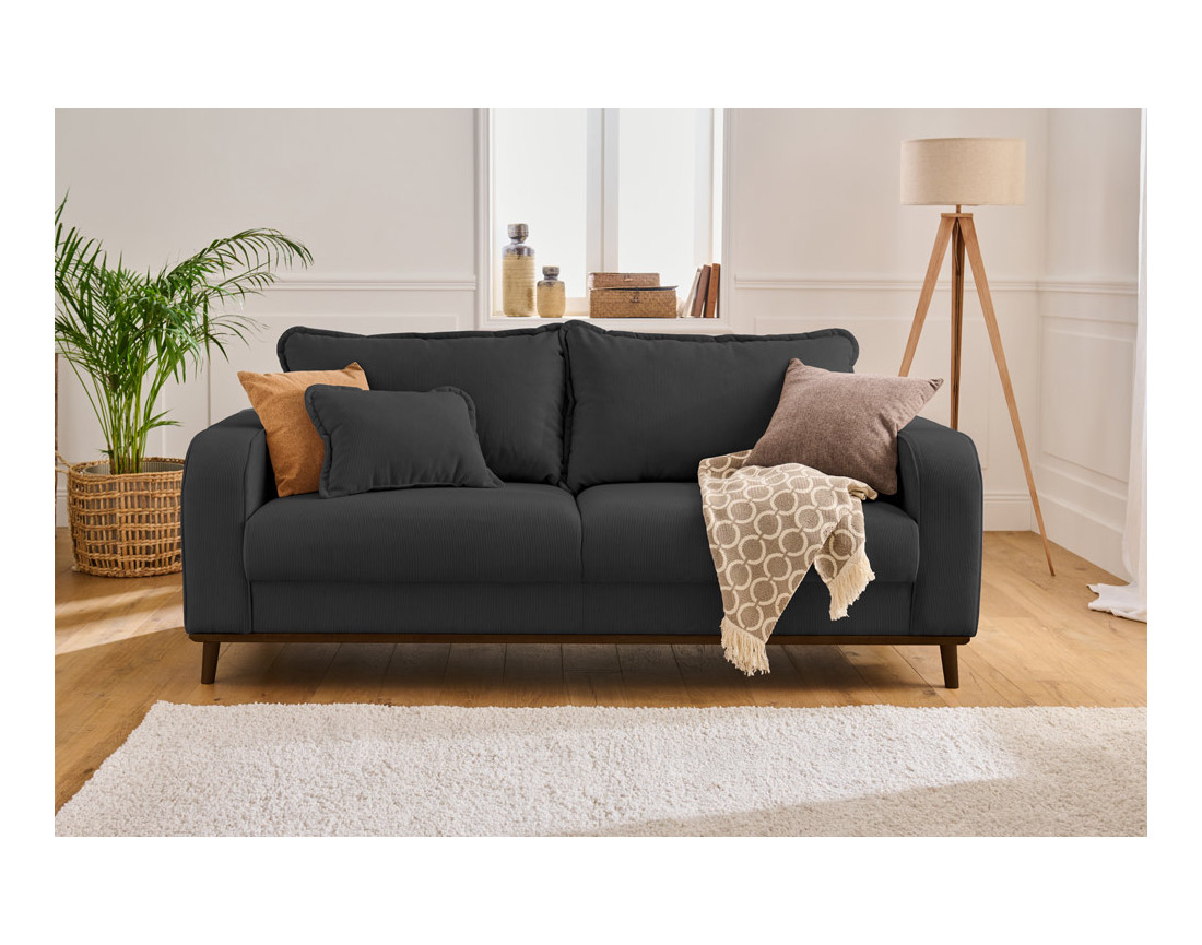 Canapé 3 places en velours côtelé Albane