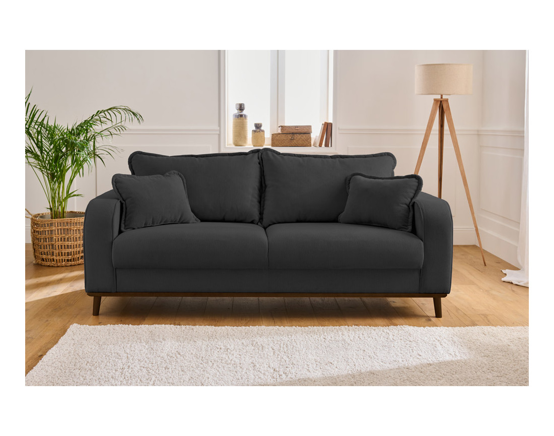 Canapé 3 places en velours côtelé Albane