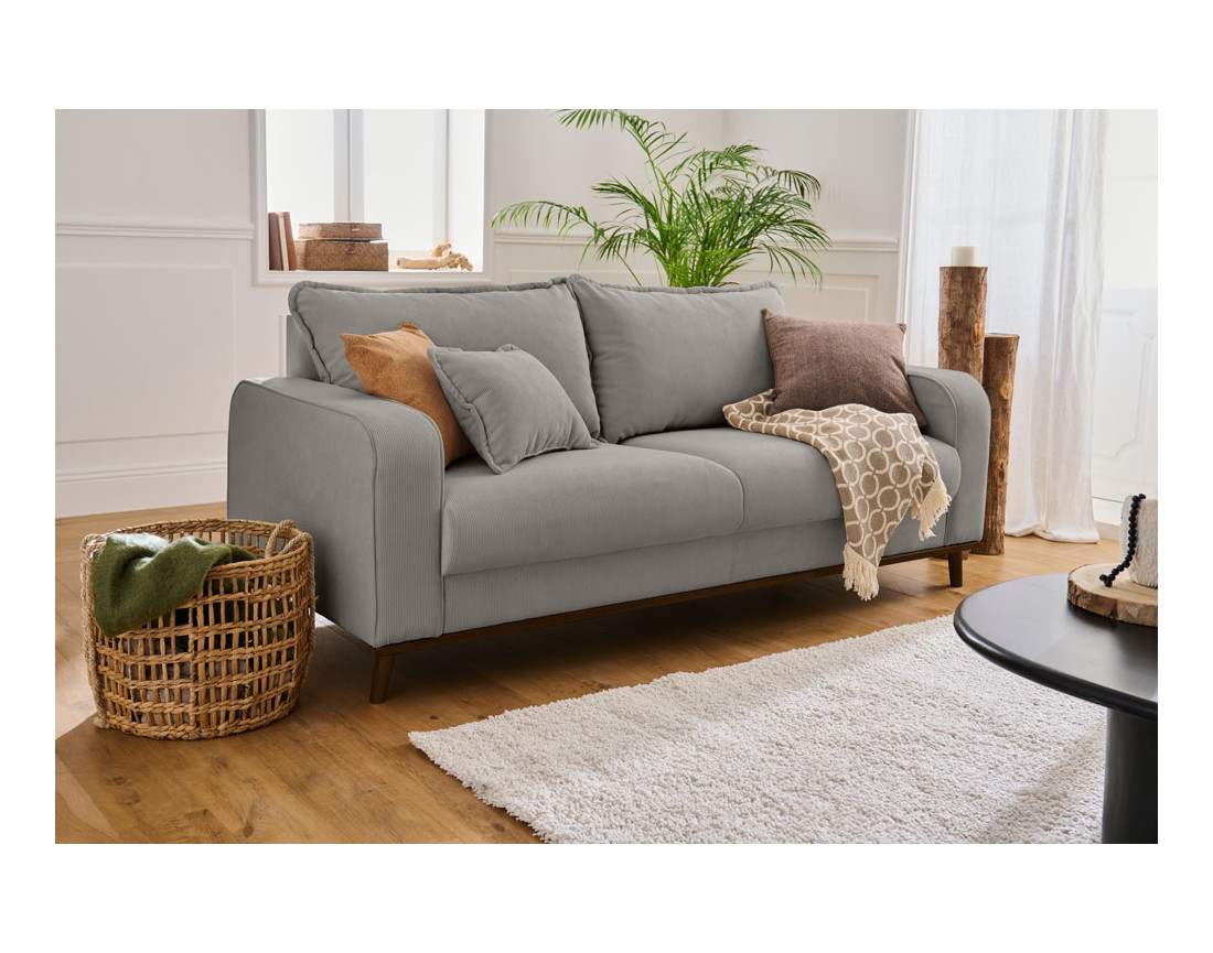 Canapé 3 places en velours côtelé Albane