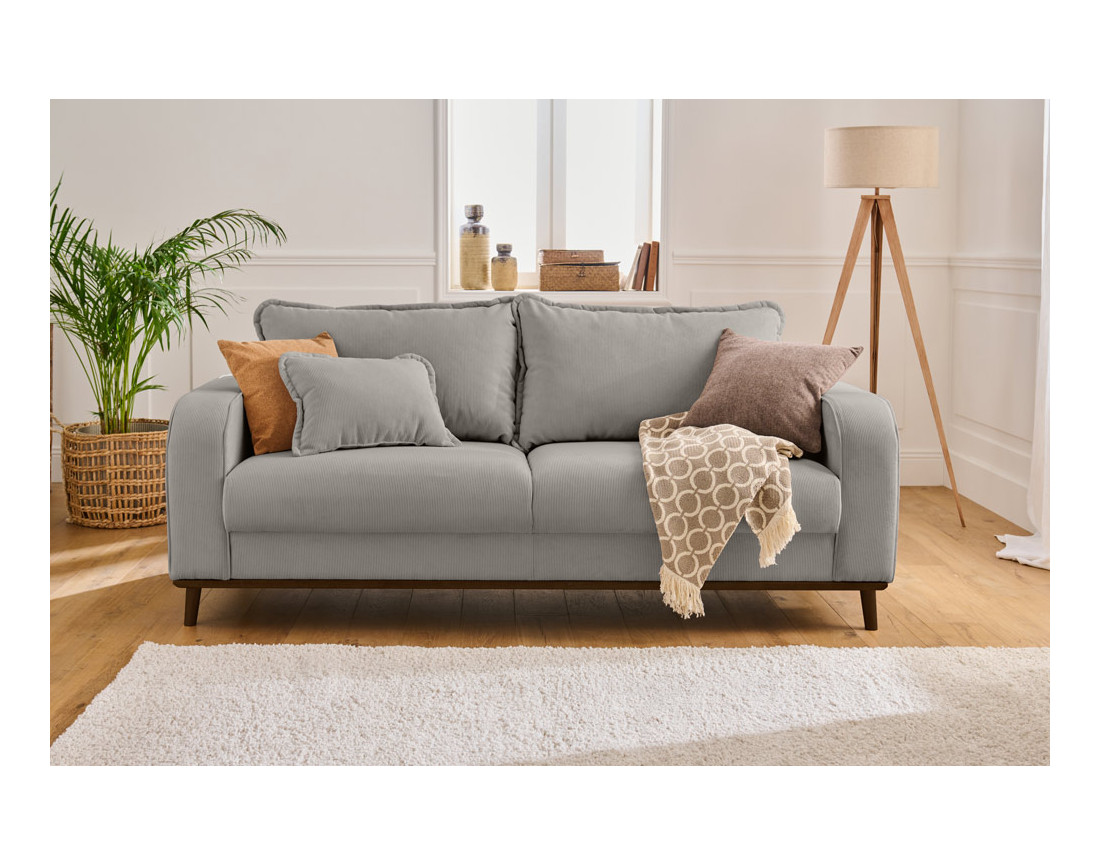 Canapé 3 places en velours côtelé Albane