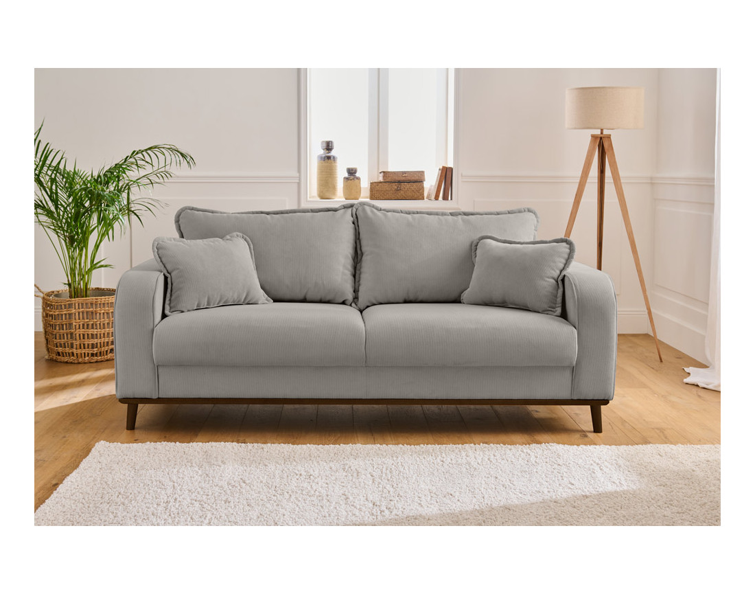 Canapé 3 places en velours côtelé Albane