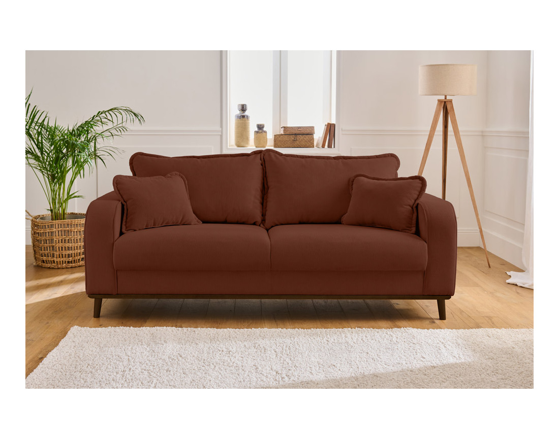 Canapé 3 places en velours côtelé Albane