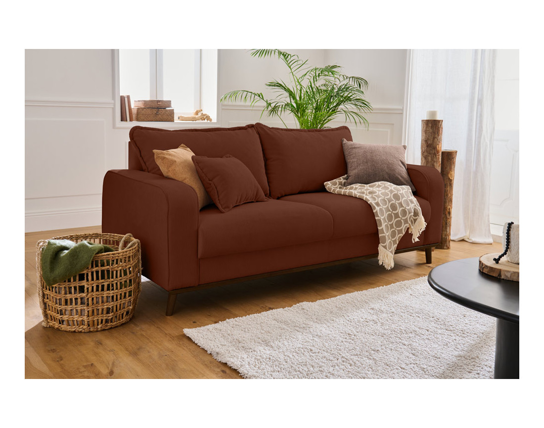 Canapé 3 places en velours côtelé Albane