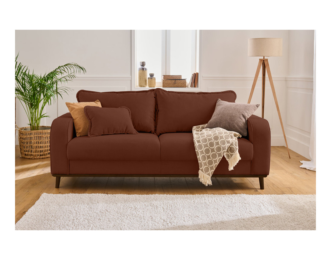 Canapé 3 places en velours côtelé Albane