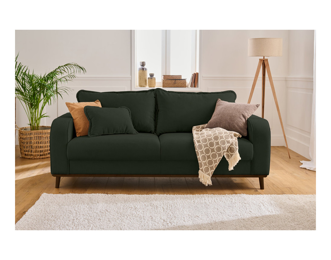 Canapé 3 places en velours côtelé Albane