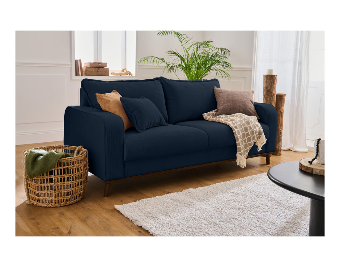 Canapé 3 places en velours côtelé Albane