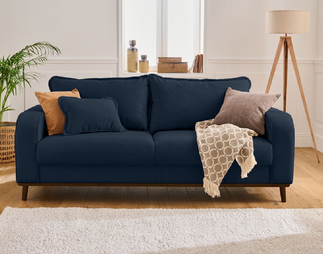 Canapé 3 places en velours côtelé Albane