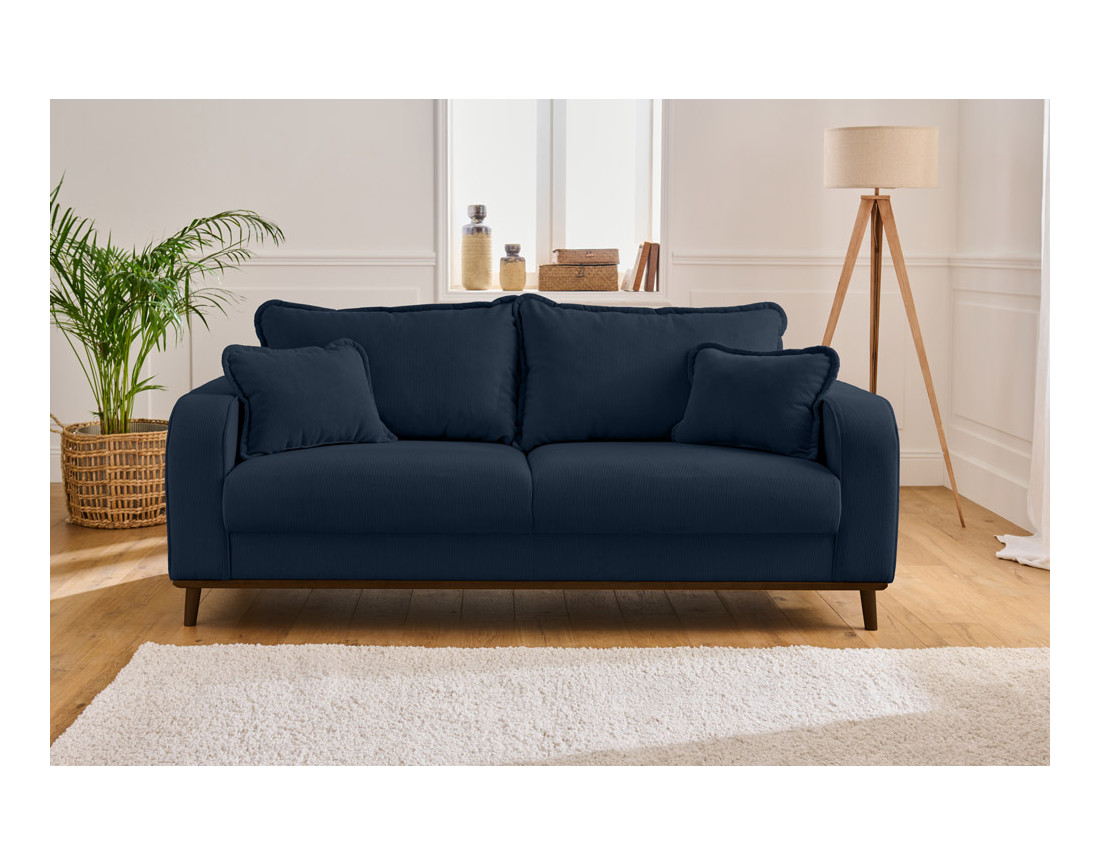 Canapé 3 places en velours côtelé Albane