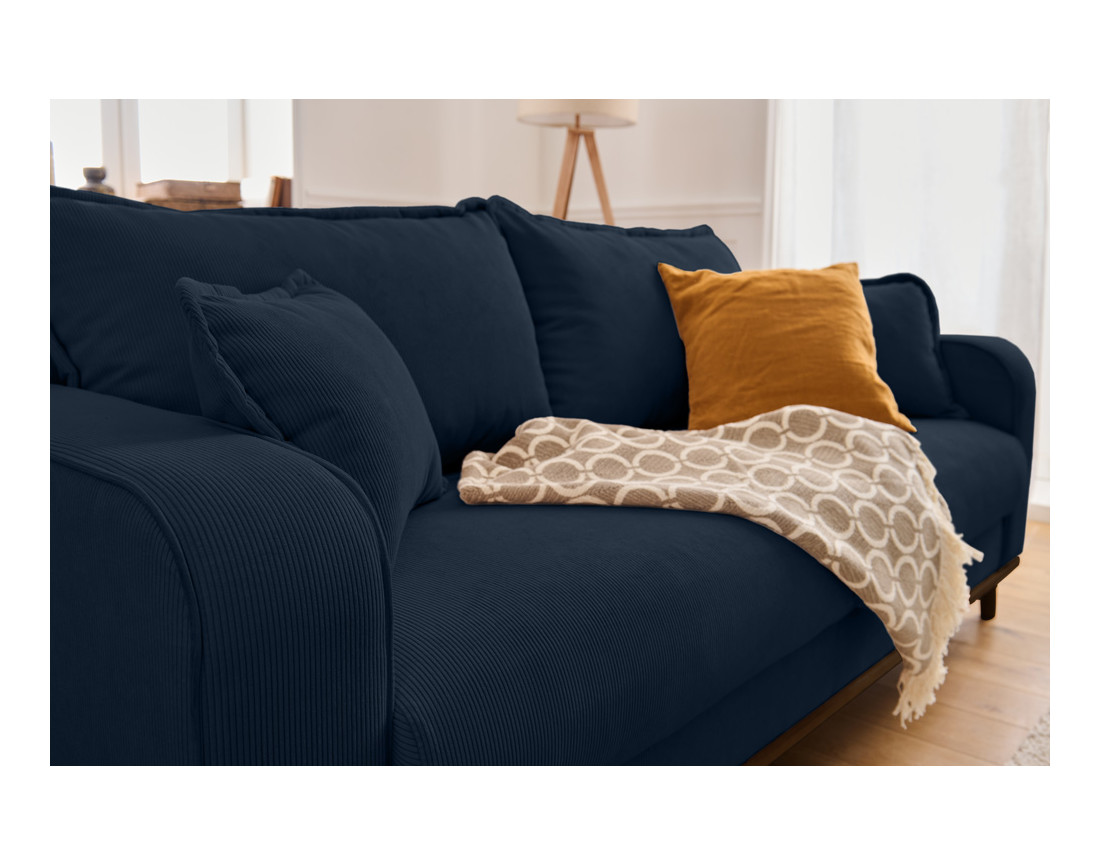 Canapé 3 places en velours côtelé Albane