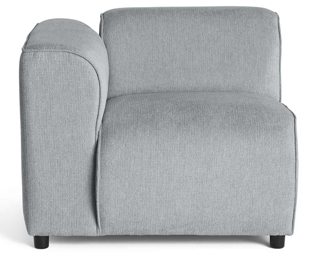 Module d'assise d'angle gauche en tissu texturé Suaro