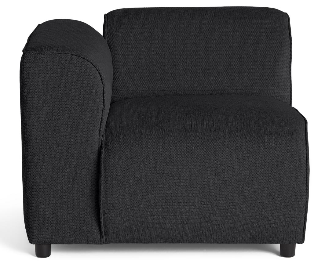 Module d'assise d'angle gauche en tissu texturé Suaro