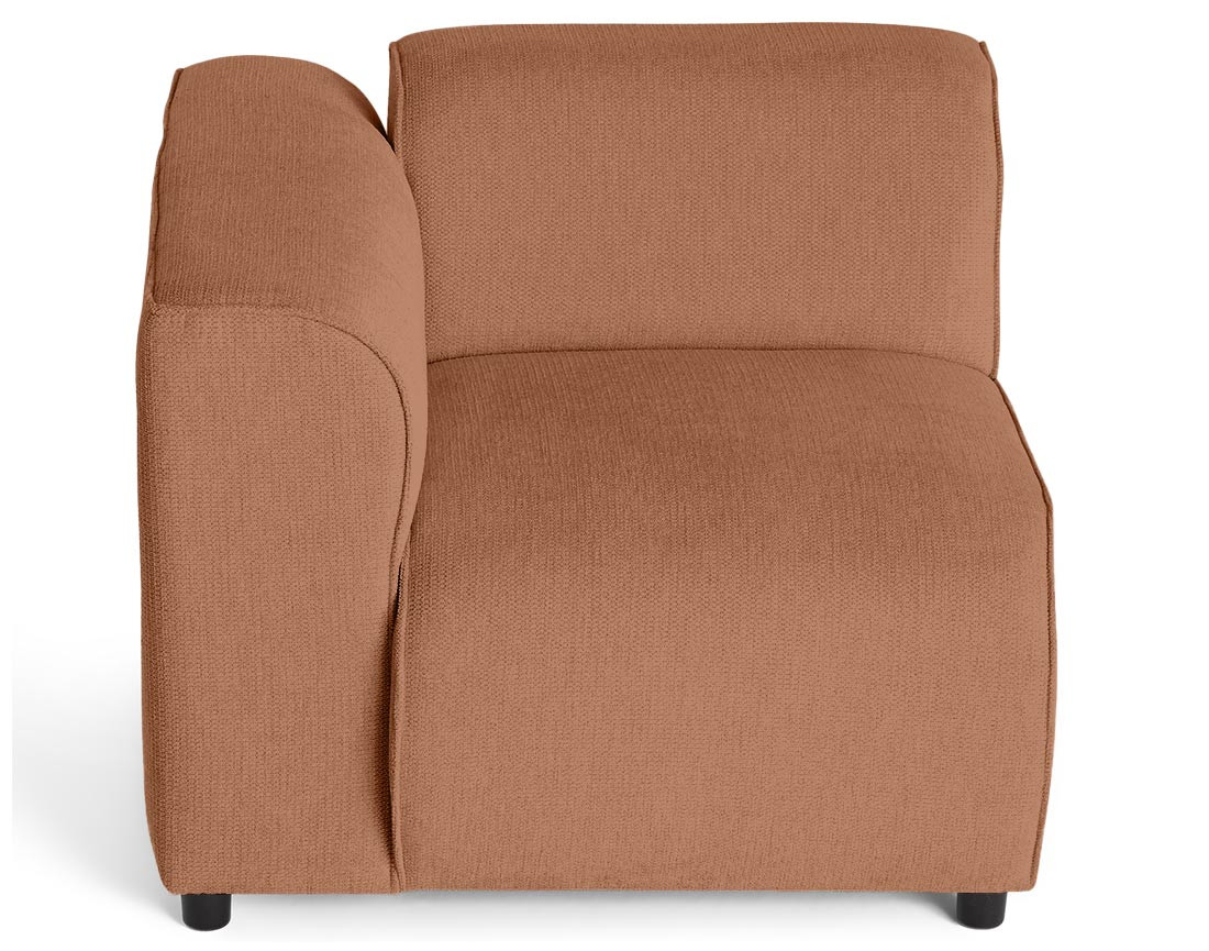 Module d'assise d'angle gauche en tissu texturé Suaro