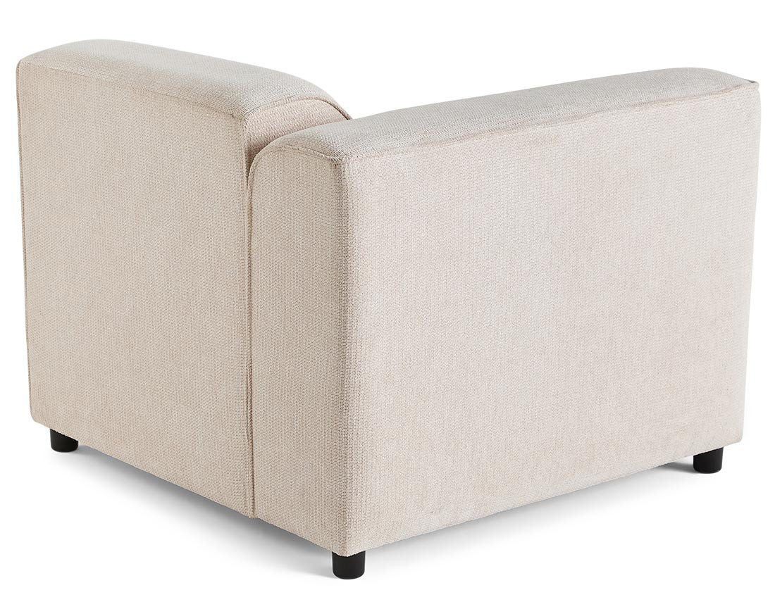 Module d'assise d'angle gauche en tissu texturé Suaro