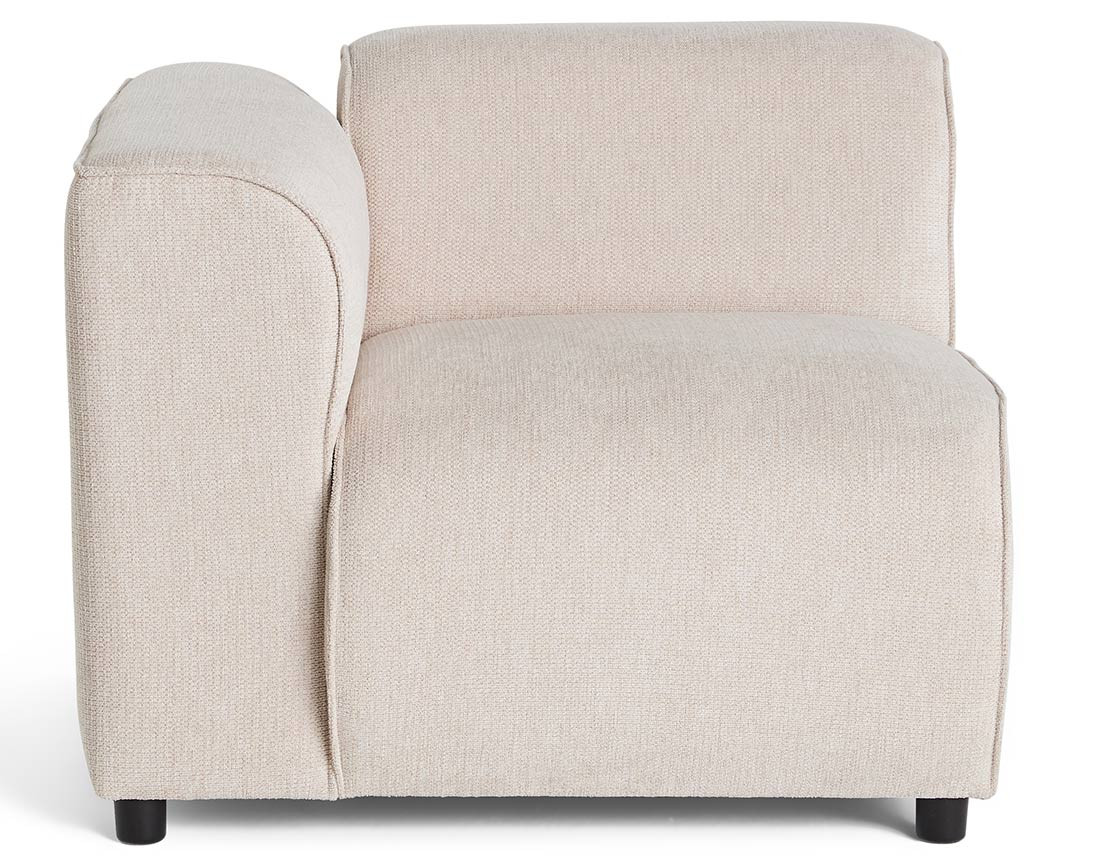 Module d'assise d'angle gauche en tissu texturé Suaro