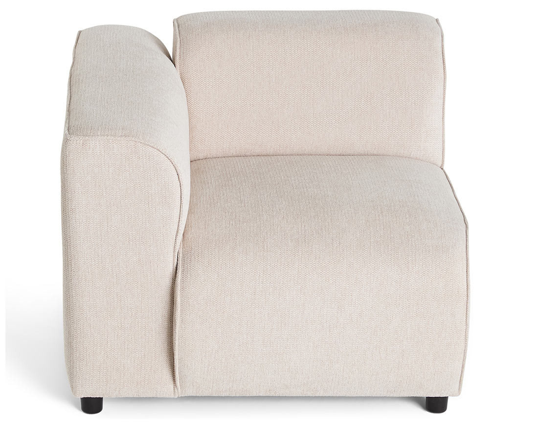 Module d'assise d'angle gauche en tissu texturé Suaro