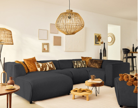 Module d'angle réversible en tissu texturé Suaro