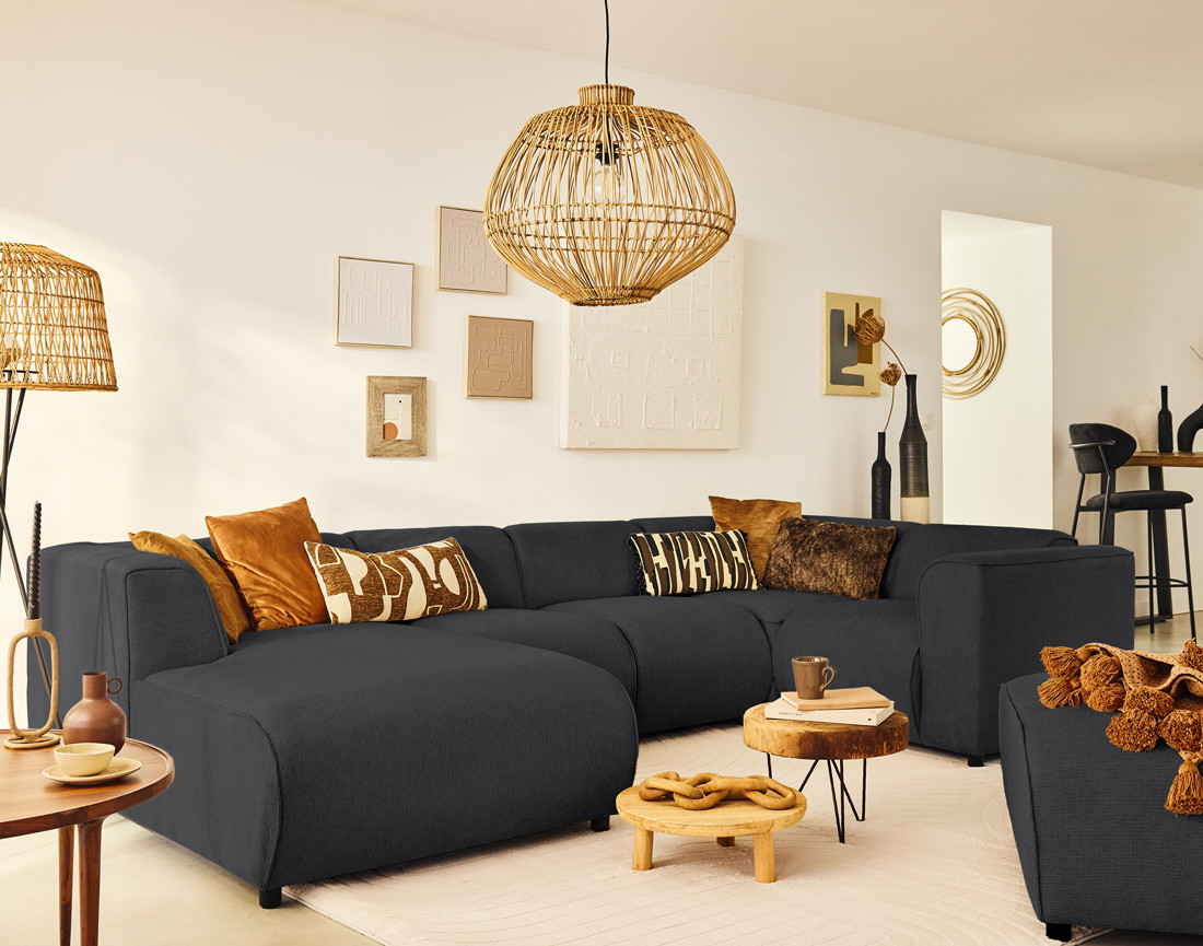 Module d'angle réversible en tissu texturé Suaro