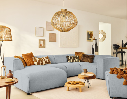 Module d'angle réversible en tissu texturé Suaro