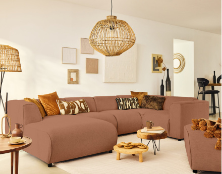 Module d'angle réversible en tissu texturé Suaro