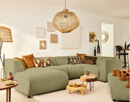 Module d'angle réversible en tissu texturé Suaro