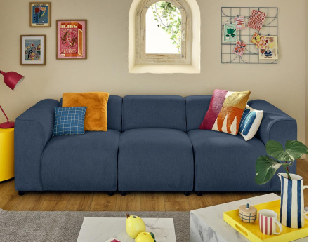 Module d'assise sans accoudoirs en tissu texturé Suaro