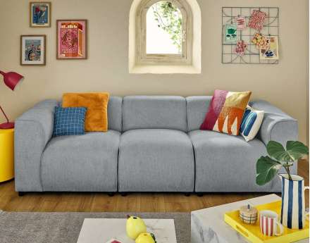 Module d'assise sans accoudoirs en tissu texturé Suaro