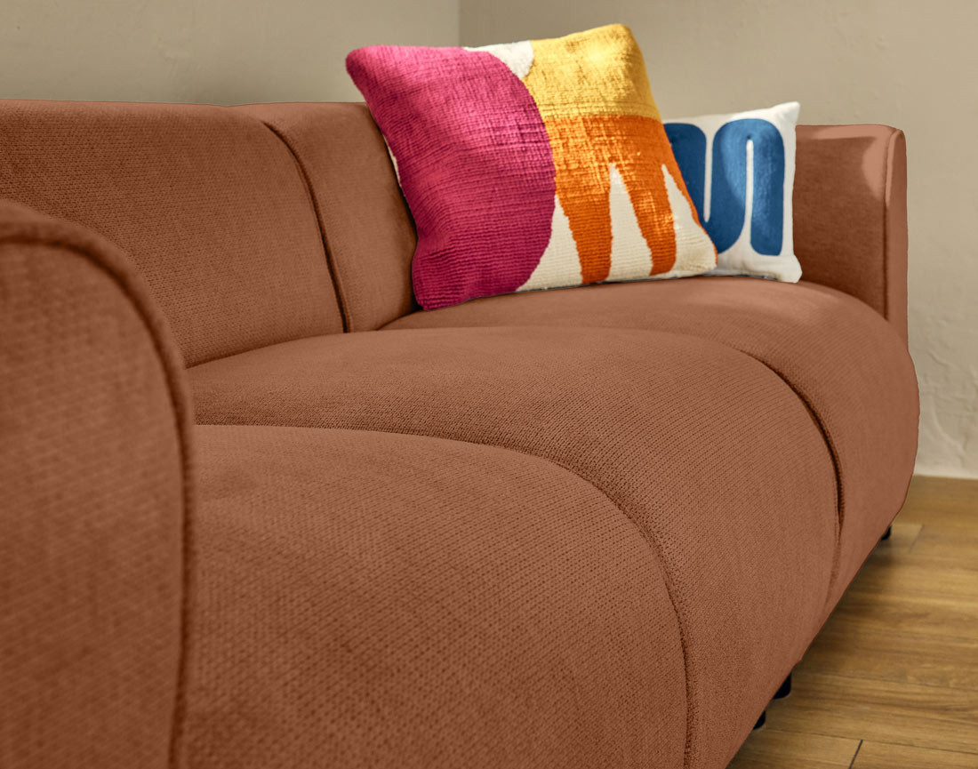 Module d'assise sans accoudoirs en tissu texturé Suaro