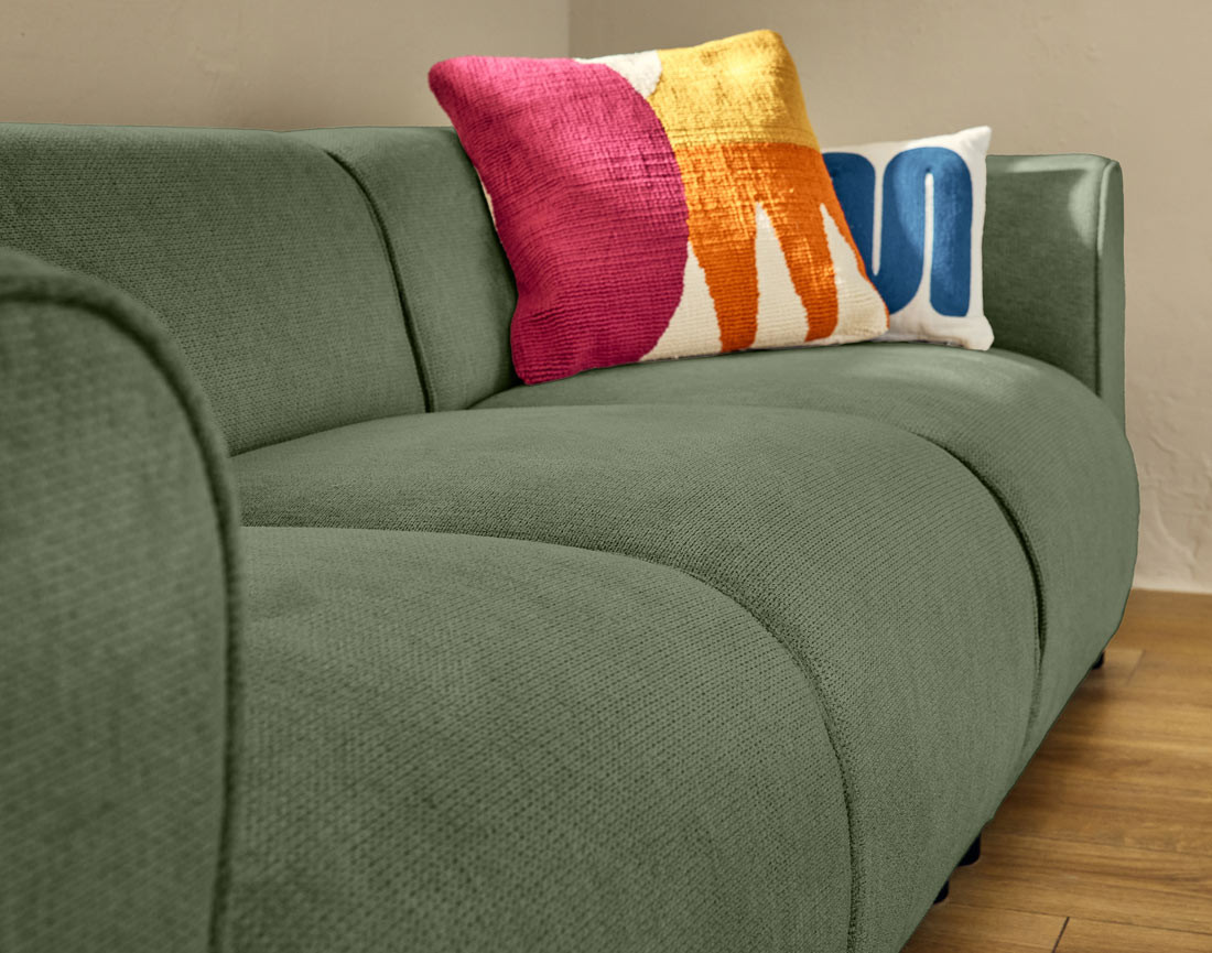 Module d'assise sans accoudoirs en tissu texturé Suaro