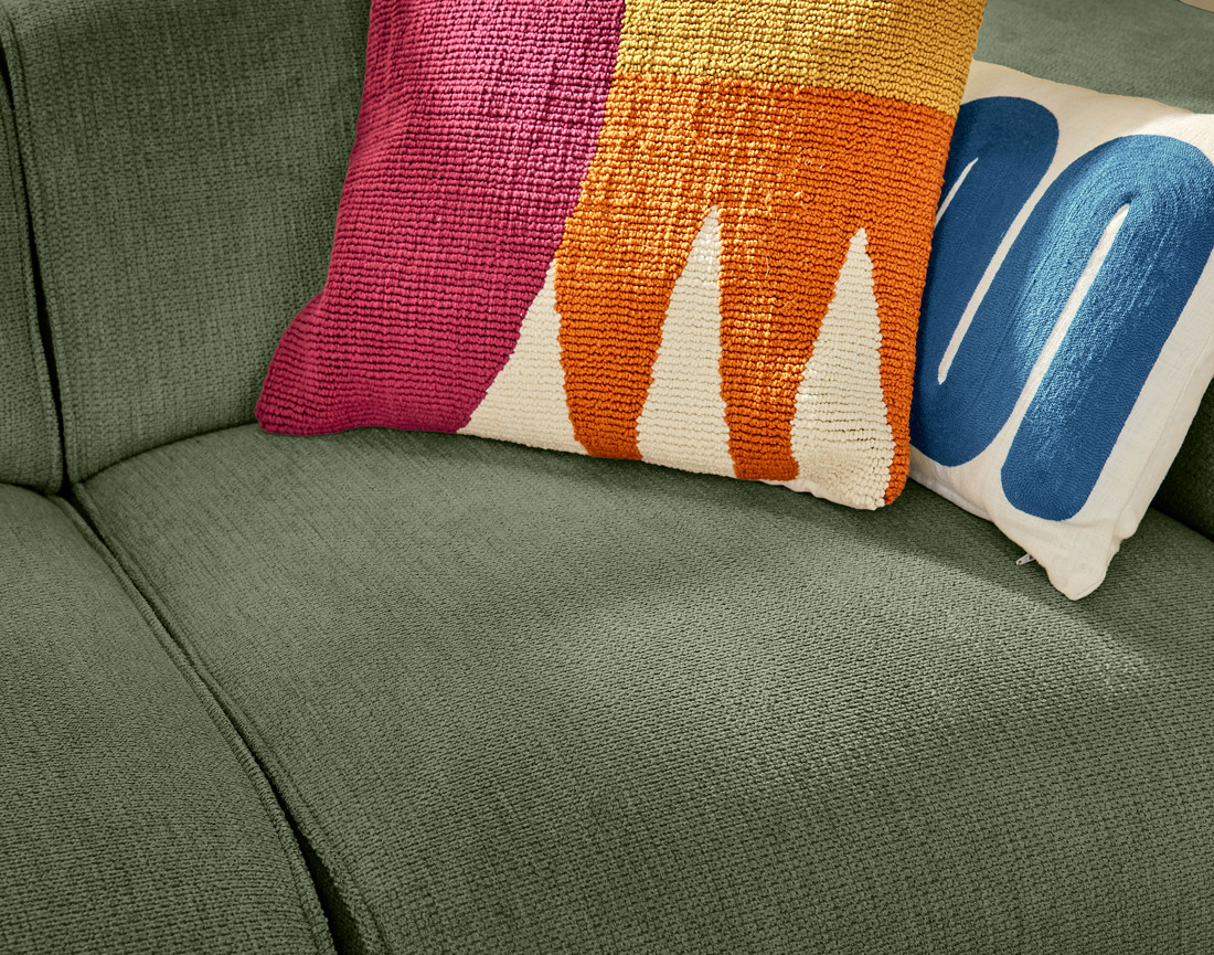 Module d'assise sans accoudoirs en tissu texturé Suaro