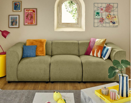 Module d'assise sans accoudoirs en tissu texturé Suaro