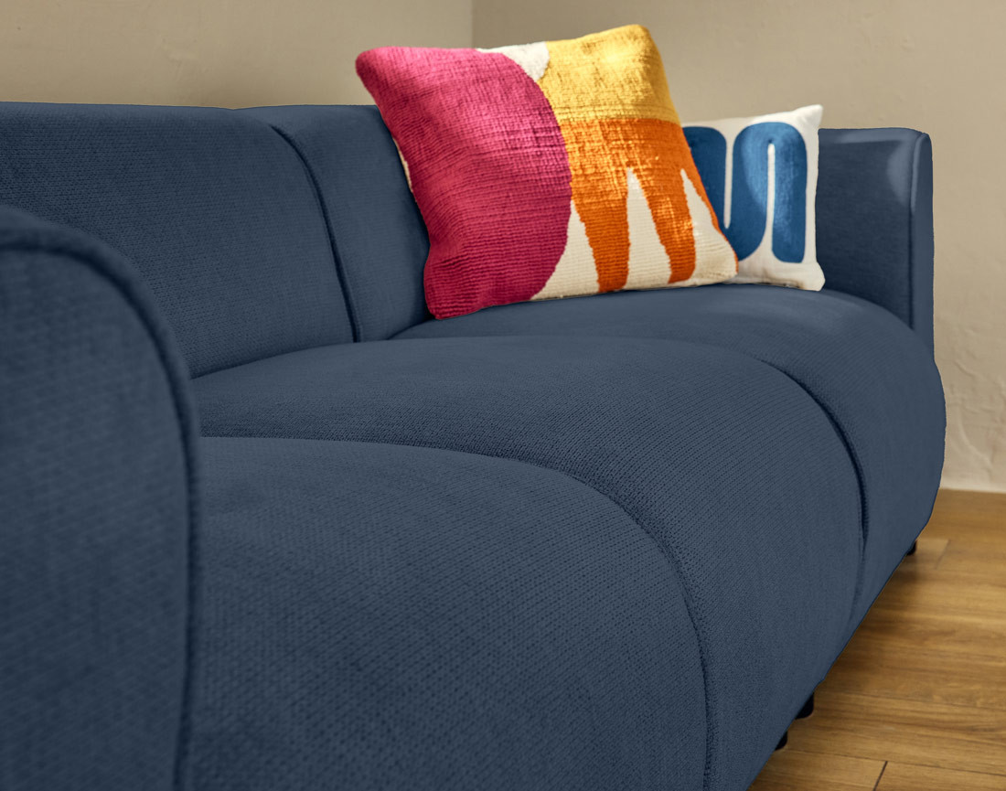 Canapé modulable 3 places en tissu texturé Suaro