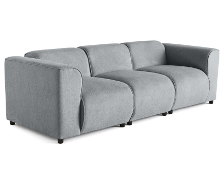 Canapé modulable 3 places en tissu texturé Suaro