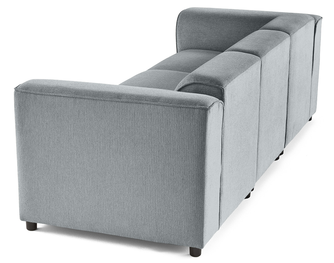 Canapé modulable 3 places en tissu texturé Suaro