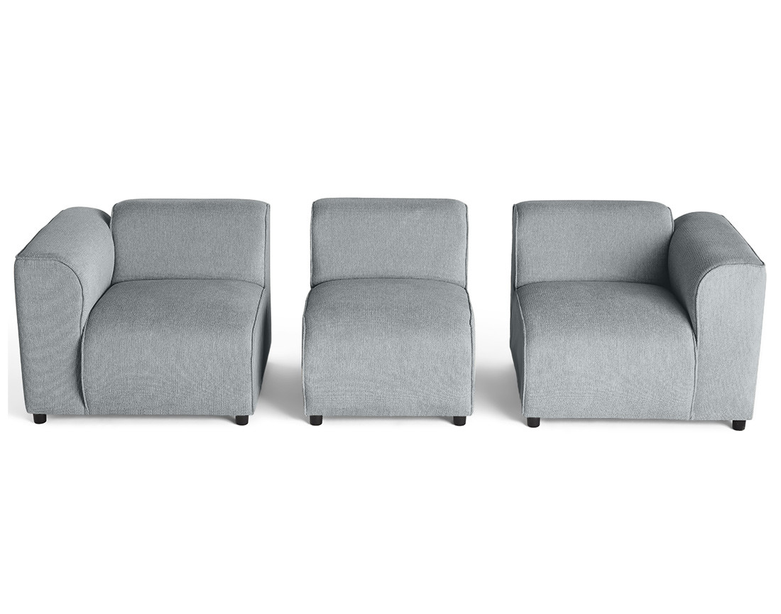 Canapé modulable 3 places en tissu texturé Suaro