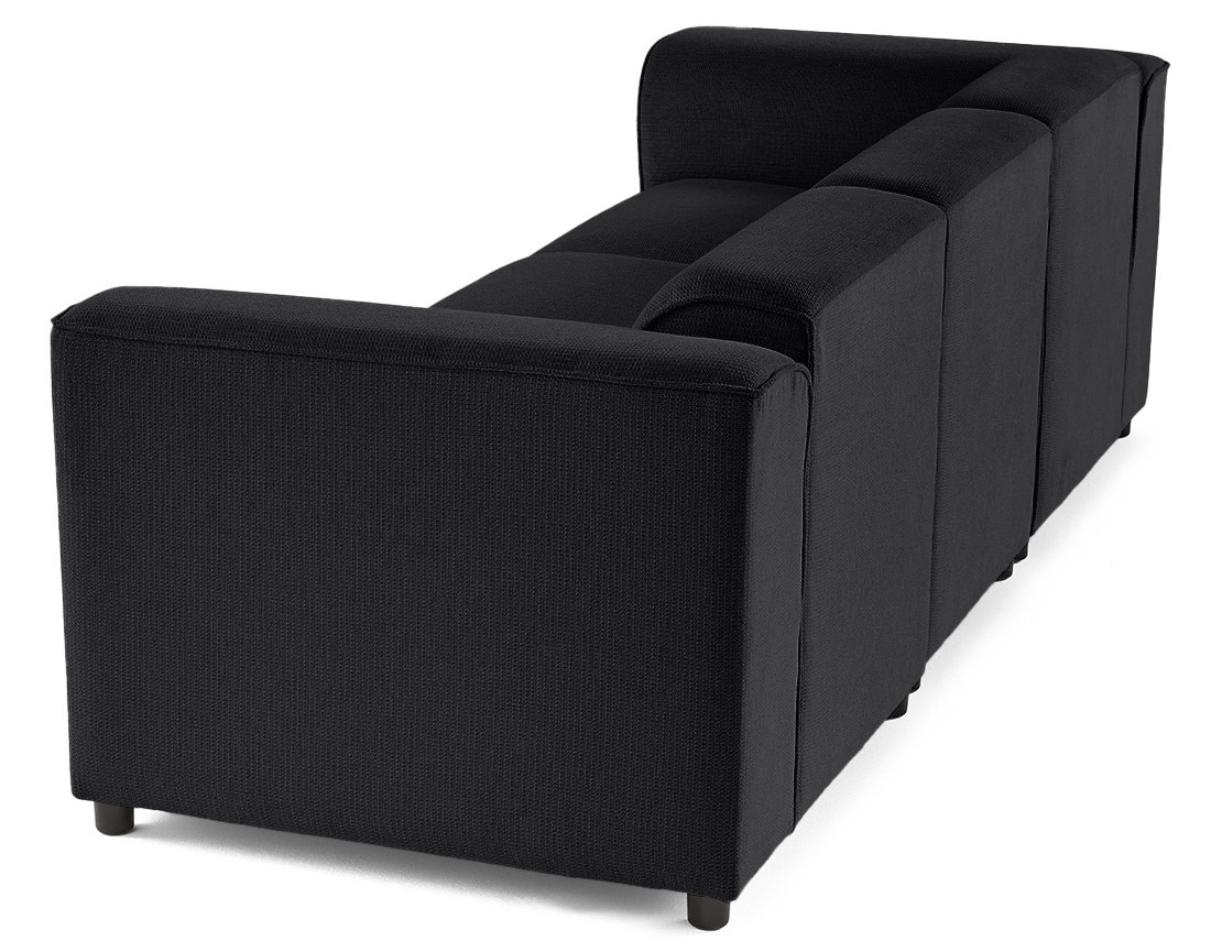 Canapé modulable 3 places en tissu texturé Suaro