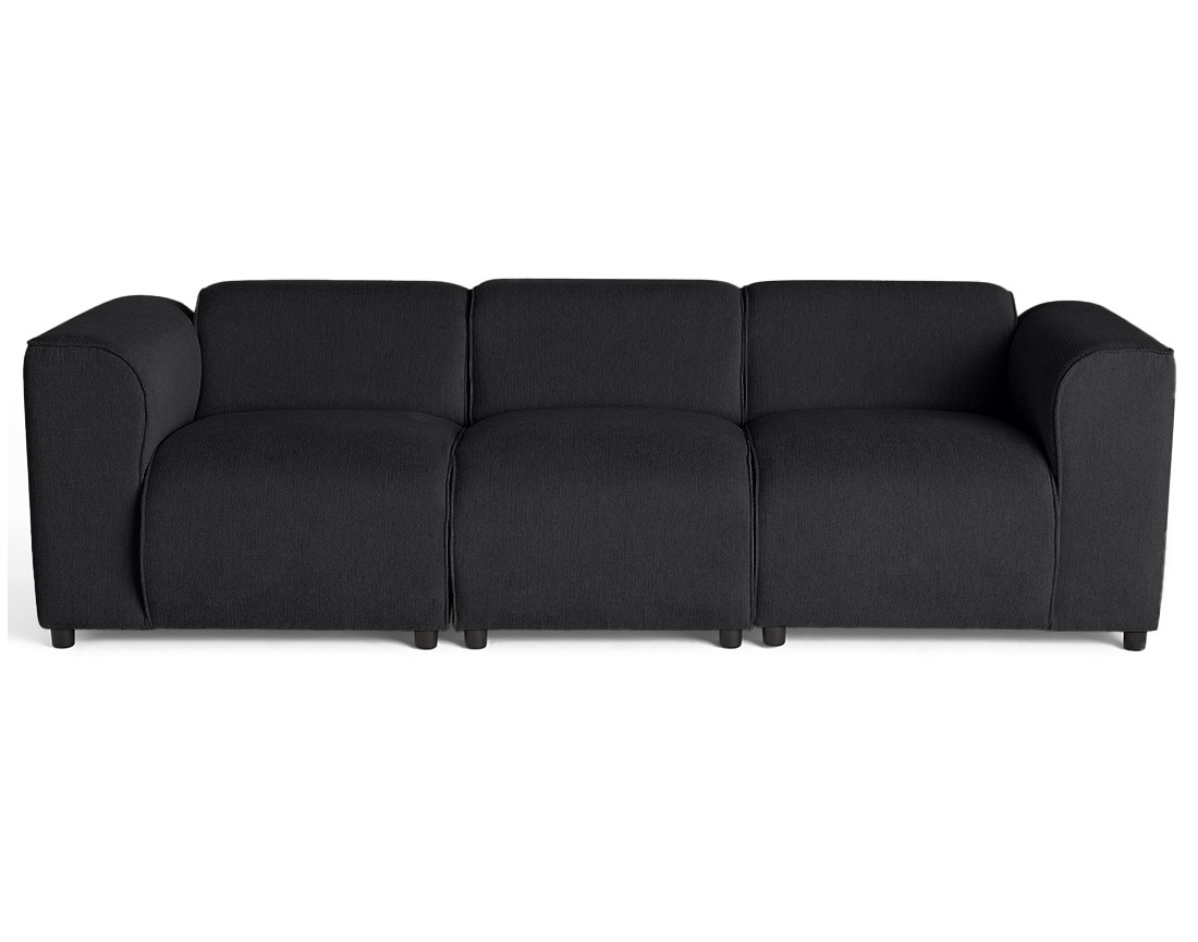 Canapé modulable 3 places en tissu texturé Suaro