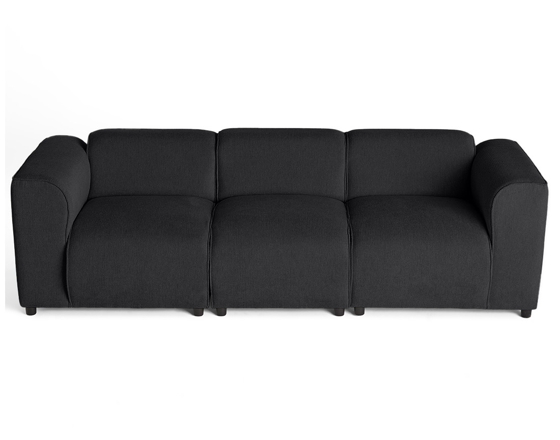 Canapé modulable 3 places en tissu texturé Suaro