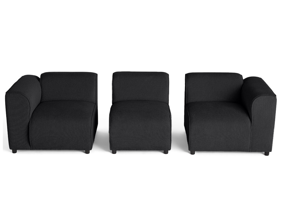 Canapé modulable 3 places en tissu texturé Suaro