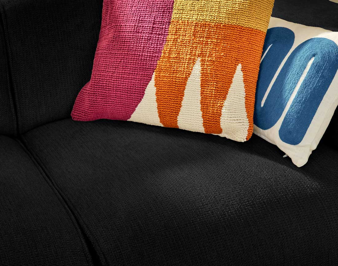 Canapé modulable 3 places en tissu texturé Suaro