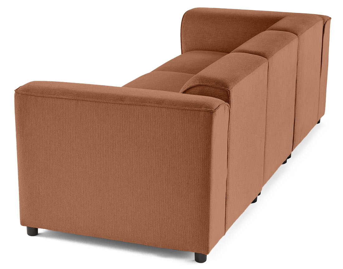 Canapé modulable 3 places en tissu texturé Suaro