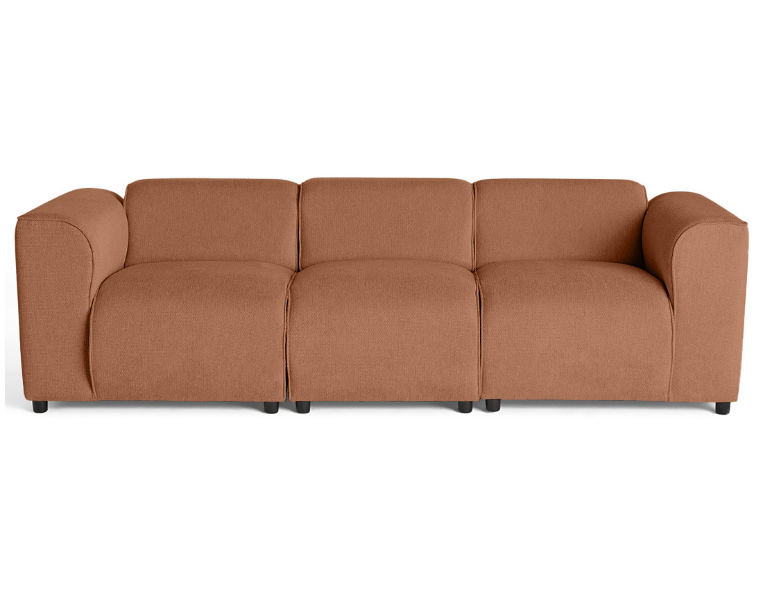 Canapé modulable 3 places en tissu texturé Suaro