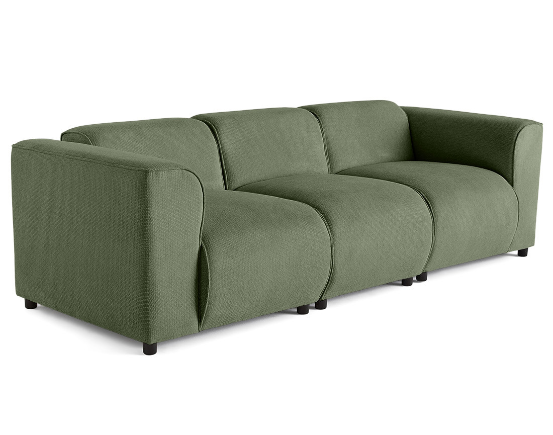 Canapé modulable 3 places en tissu texturé Suaro
