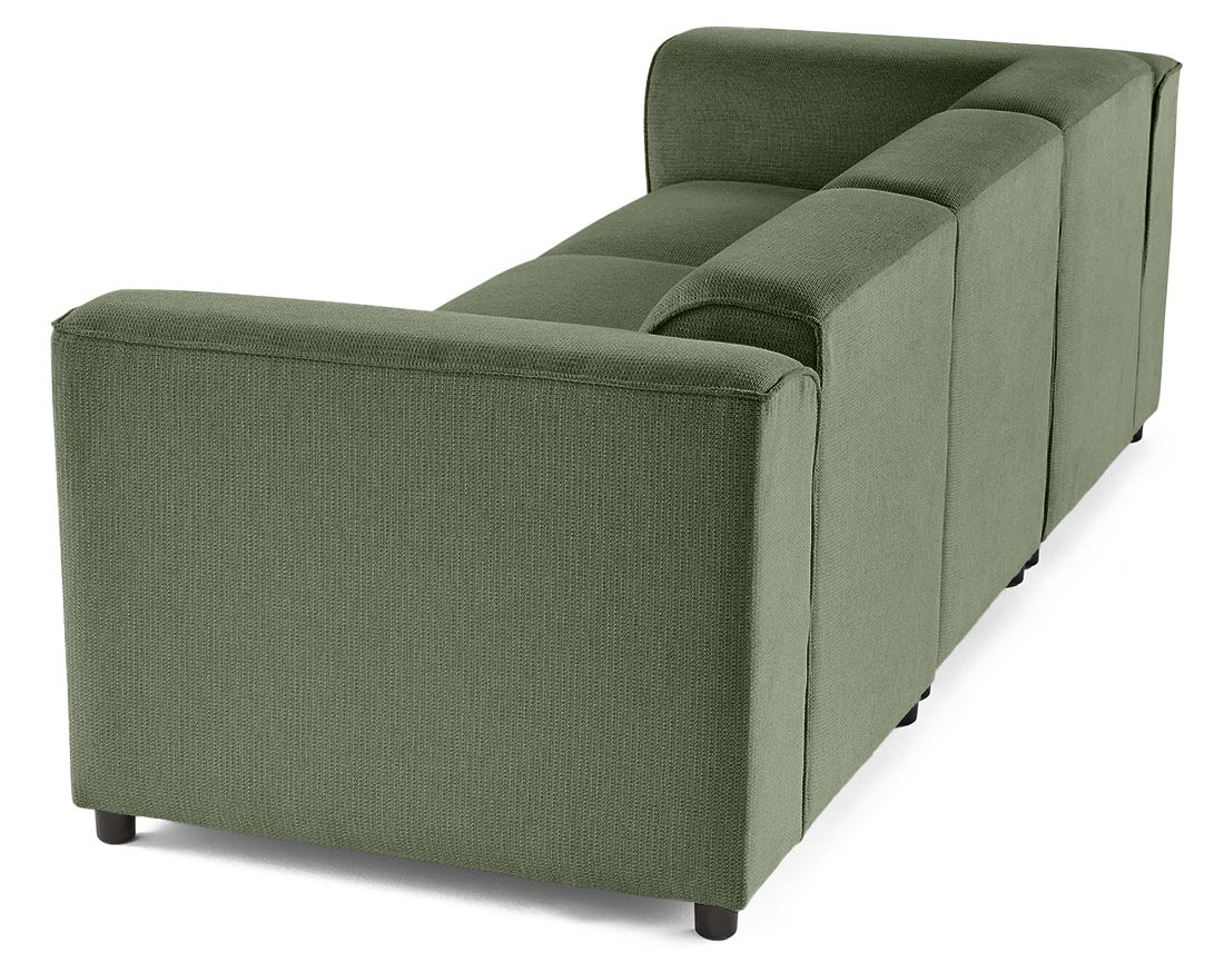 Canapé modulable 3 places en tissu texturé Suaro