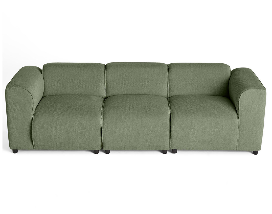 Canapé modulable 3 places en tissu texturé Suaro